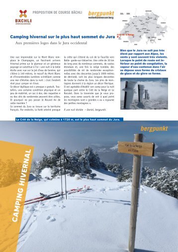 Proposition de Course 12.2022 – Camping hivernal sur le plus haut sommet du Jura