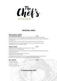 Chef's Kitchen Seasonal menu 2023