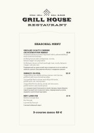 Grill House Seasonal menu 2023 BQ