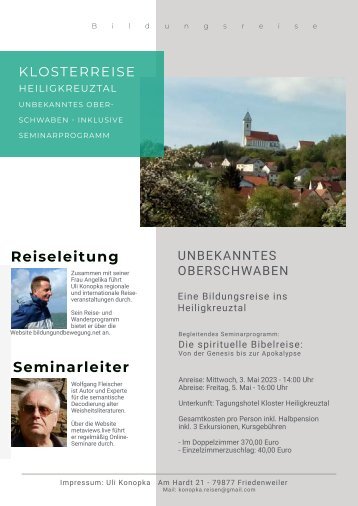 Bildungsreise ins Kloster Heiligkreuztal