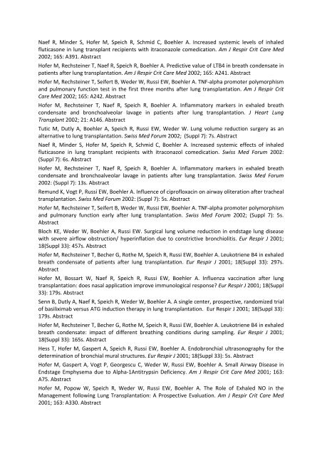 Publication List of Annette Boehler (December 2010)
