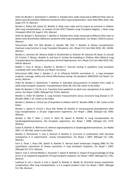 Publication List of Annette Boehler (December 2010)