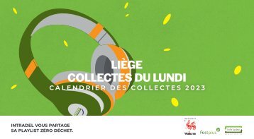 Calendrier Intradel 2023 des collectes des déchets du lundi de janvier à juin