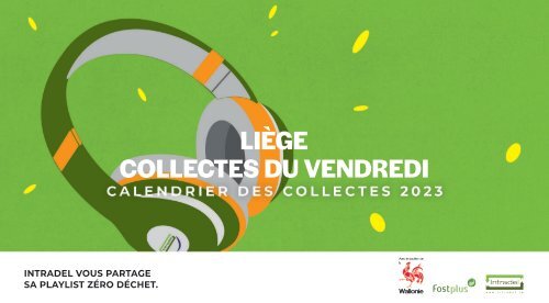 Calendrier Intradel 2023 des collectes des déchets du vendredi de janvier à juin