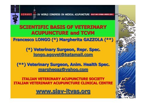 Scientific Basis of Veterinary Acupuncture and TCVM - SIAV