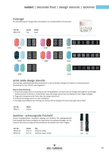 abc nailstore product & training guide | 2023