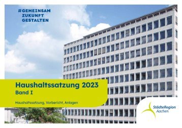 Haushaltssatzung 2023 Band I Vorbericht