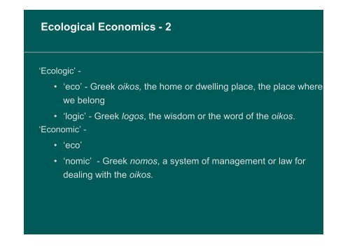 The economics of ecosystem services - Potsdam Institute for Climate ...