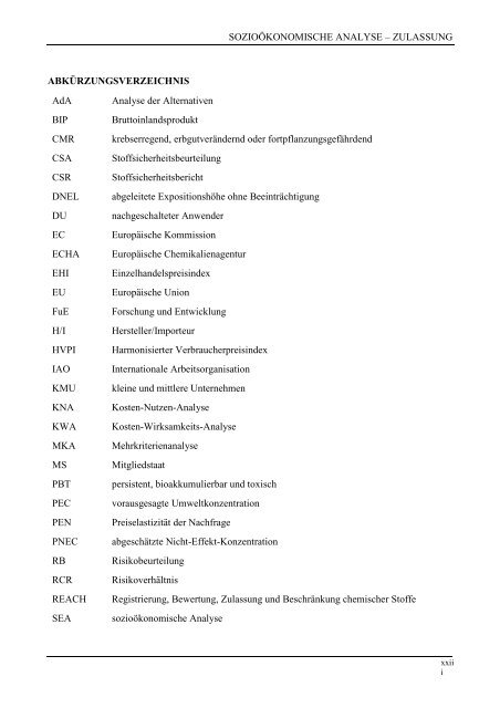 Leitlinien zur Erstellung sozioökonomischer ... - ECHA - Europa