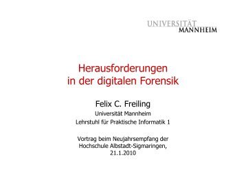 Naturgesetz der digitalen Welt - Lehrstuhl für Praktische Informatik 1 ...