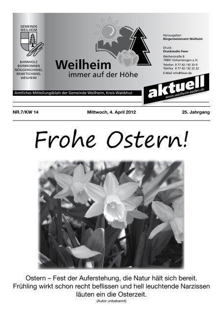 ausstellung im rosengarten 7 tage offen! - Gemeinde Weilheim ...