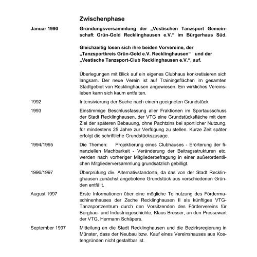 Festschrift - VTG Recklinghausen