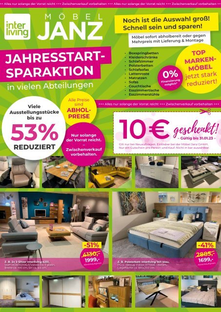 Jahresstart-Sparaktion in vielen Abteilungen