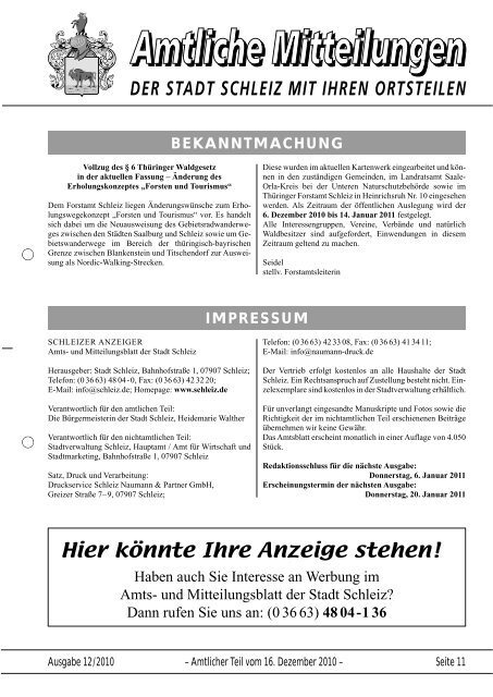 amtsblatt 2011 - Schleiz