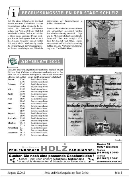 amtsblatt 2011 - Schleiz