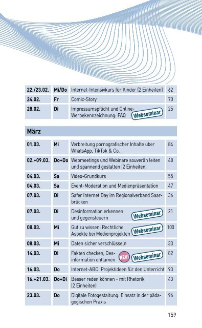 VERANSTALTUNGSPROGRAMM DES MKZ DER LMS 23/1