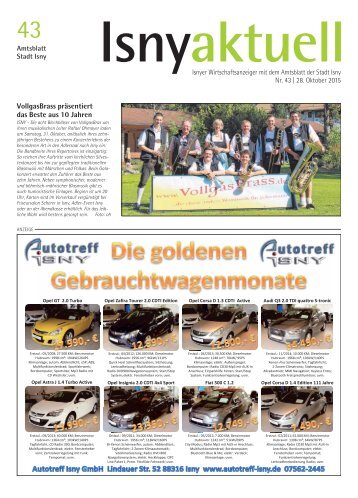 Isny Aktuell 28.10.2015