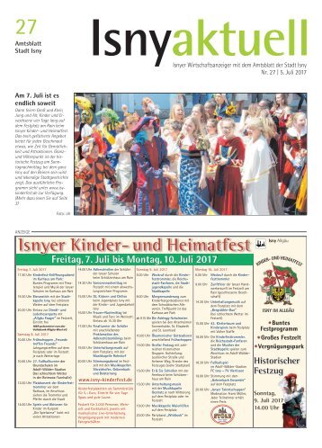 Isny Aktuell 05.07.2017