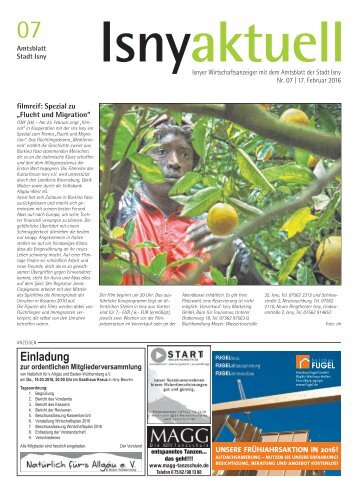 Isny Aktuell 17.02.2016