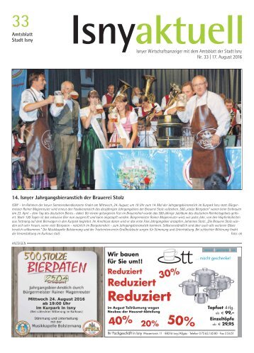 Isny Aktuell 17.08.2016