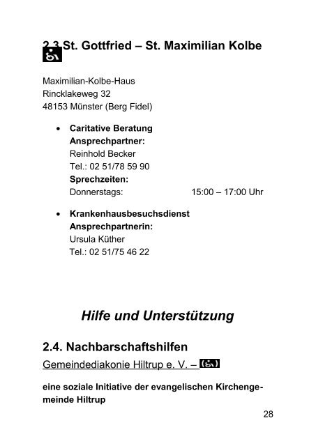 Information und Beratung - Hiltrup