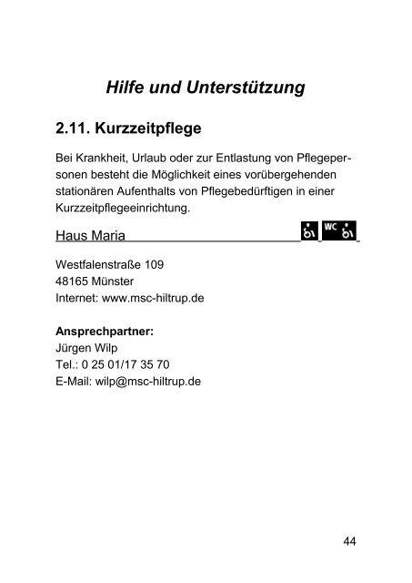 Information und Beratung - Hiltrup