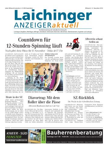 Laichinger Anzeiger 12.11.2014