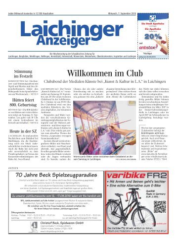 Laichinger Anzeiger 07.09.2016