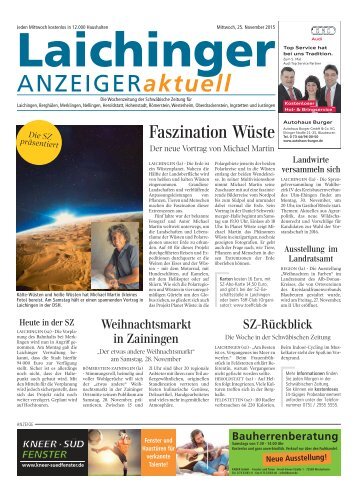 Laichinger Anzeiger 25.11.2015