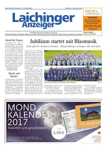 Laichinger Anzeiger 02.11.2016