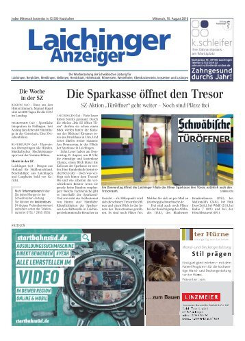 Laichinger Anzeiger 10.08.2016