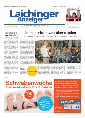 Laichinger Anzeiger 05.10.2016