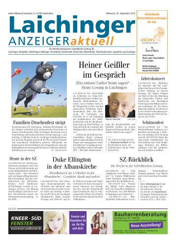 Laichinger Anzeiger 30.09.2015