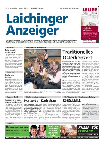 Laichinger Anzeiger 20.04.2011
