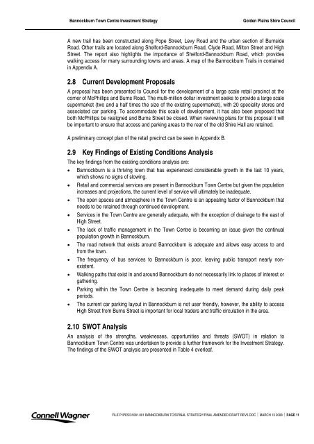 Bannockburn Town Centre Investment Strategy - Golden Plains Shire