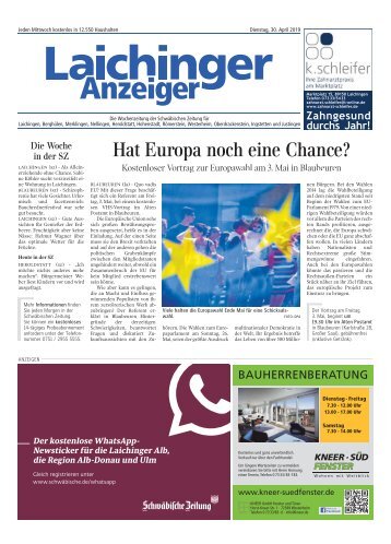 Laichinger Anzeiger 30.04.2019