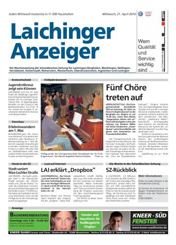 Laichinger Anzeiger 21.04.2010