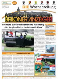 Nachrichten aus Brilon, Olsberg und Willingen - Briloner Anzeiger