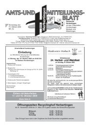 Einladung Öffnungszeiten Recyclinghof Herbertingen