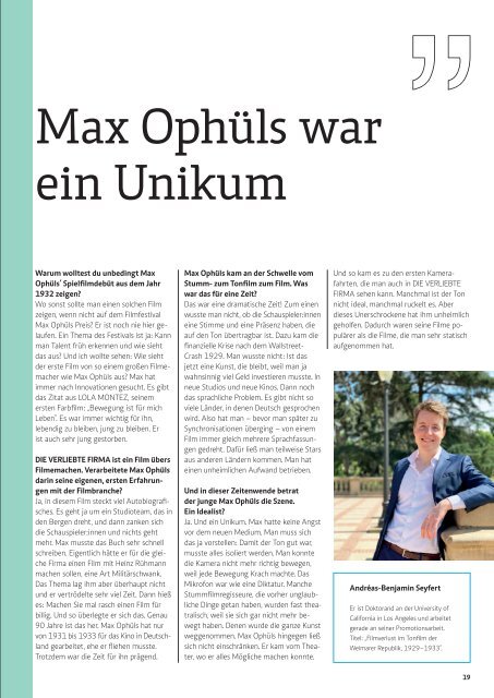 Programmmagazin des 44. Filmfestival Max Ophüls Preis 2023