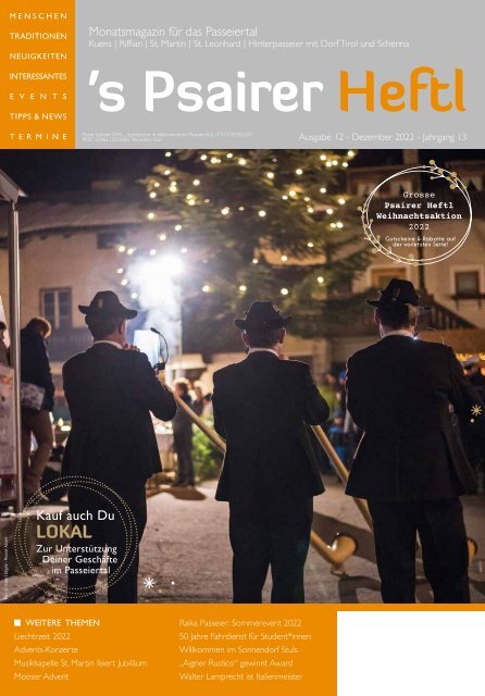 s'Psairer Heftl - Dezember Ausgabe 2022