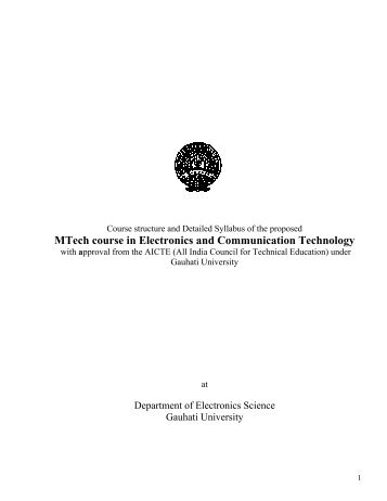 MTech course in Electronics and Communication Technology