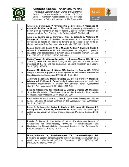 informe de autoevaluación 2010 - Instituto Nacional de Rehabilitación