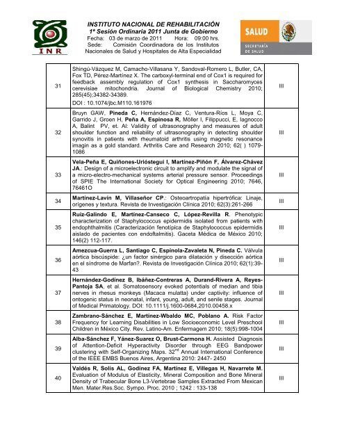 informe de autoevaluación 2010 - Instituto Nacional de Rehabilitación