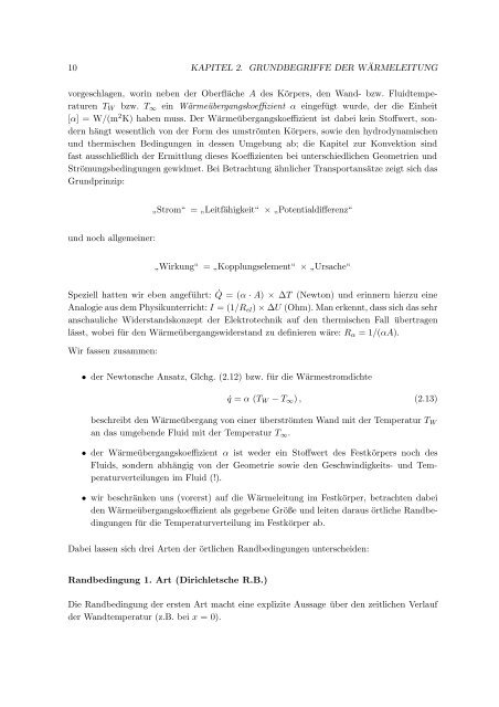 Wärmetransportphänomene - Lehrstuhl für Thermodynamik - TUM