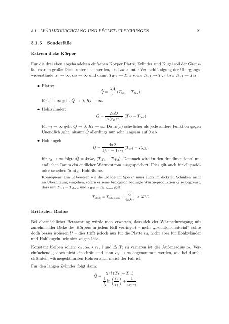 Wärmetransportphänomene - Lehrstuhl für Thermodynamik - TUM