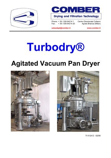 Turbodry® Agitated Vacuum Pan Dryer - Comber