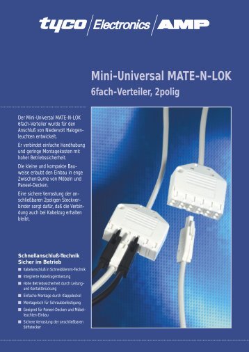 Mini-Universal MATE-N-LOK 6fach-Verteiler, 2polig