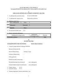 ELEKTRONIKAI TECHNIKUS SZAKKÉPESÍTÉS SZAKMAI ÉS ...