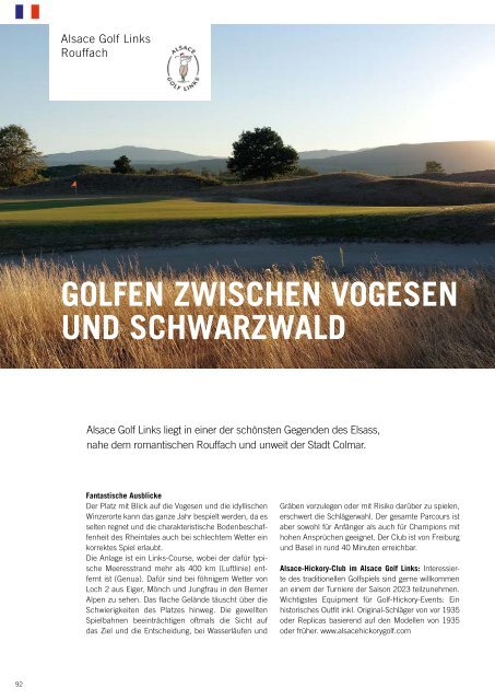 Magazin für den Schwarzwald- und Elsass-Golfurlaub 2023